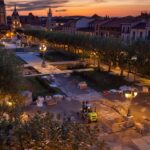 Vista de la Plaza de Cervantes desde la noria Vista de la Plaza de Cervantes desde la noria